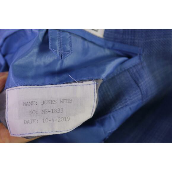 H. Sam Custom Tailor Light Blue Plaid Wool 2-Btn Wool Sportcoat Blazer Men's 46R - Picture 8 of 9